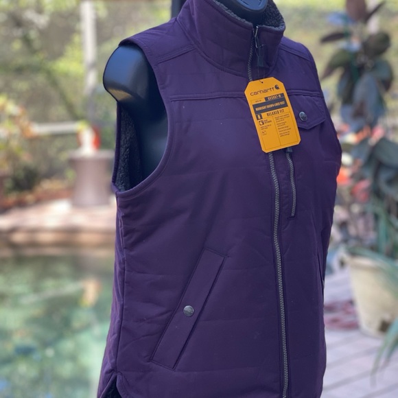 CARHARTT WOMENS RELAXED FIT SHERPA LINED REVERSIBLE VEST - Picture 2 of 9